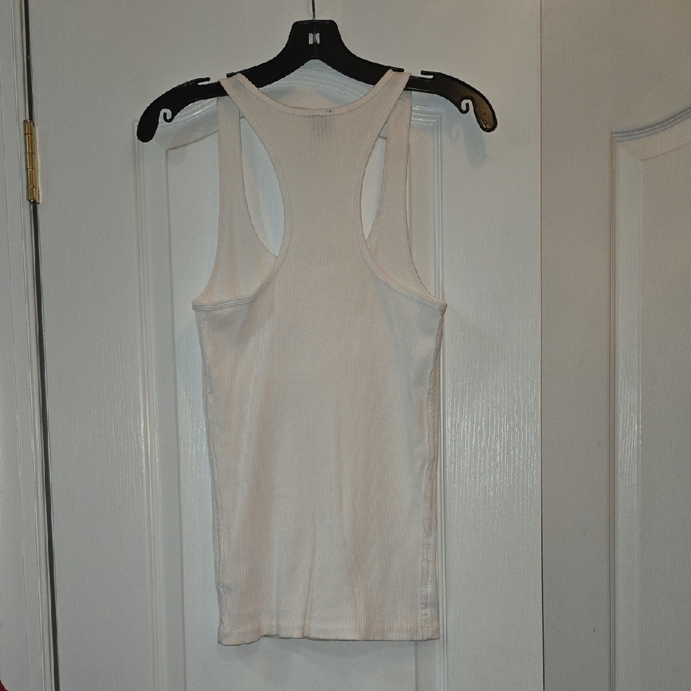 White Ribbed Tank Top - Picture 7 of 9